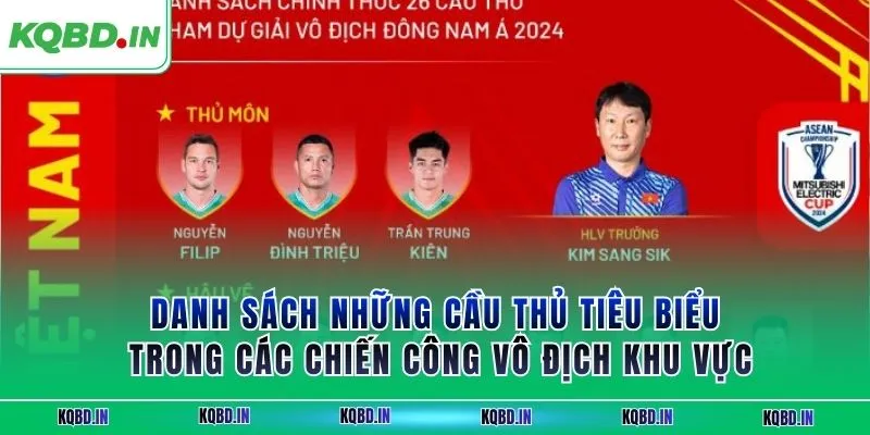 Vô Địch ĐNA 26 Danh sách những cầu thủ tiêu biểu trong các chiến công vô địch khu vực